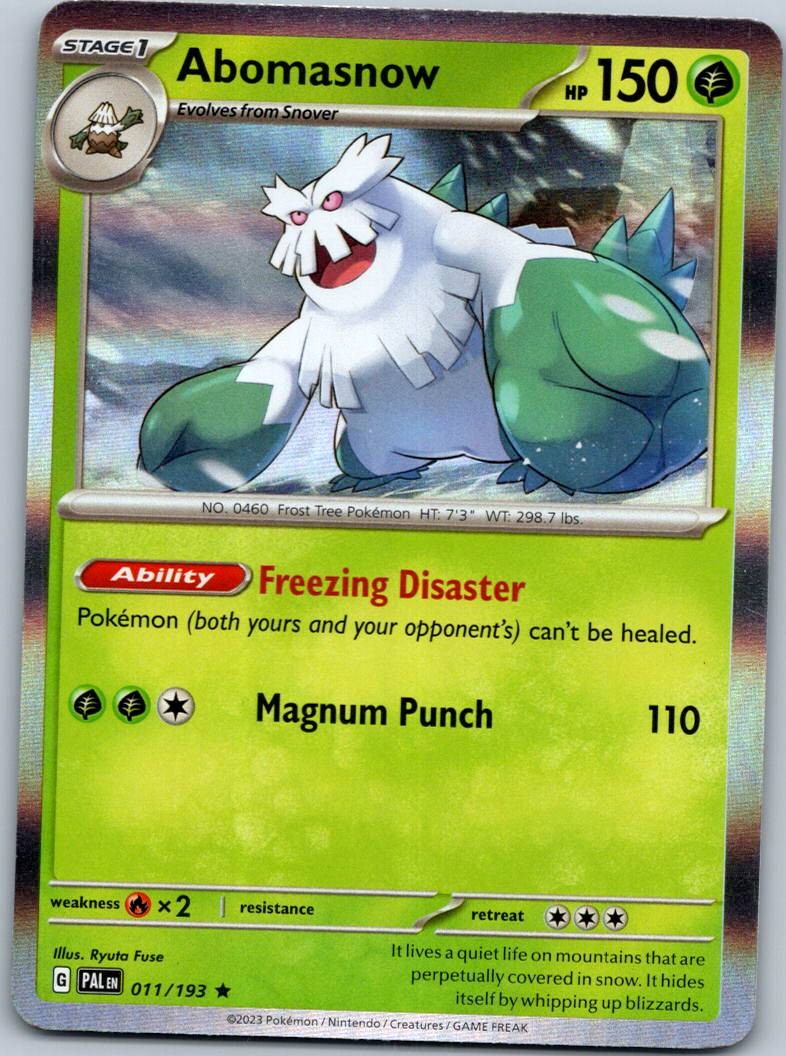 Abomasnow 011/193 Rare Paldea Evolved Pokemon Near Mint