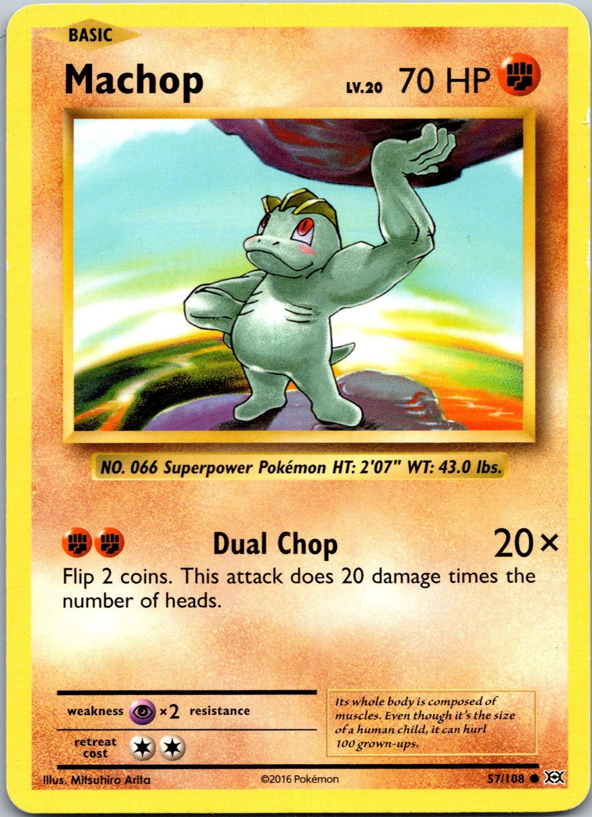 Machop 57/108 Common Evolutions Pokemon Near Mint