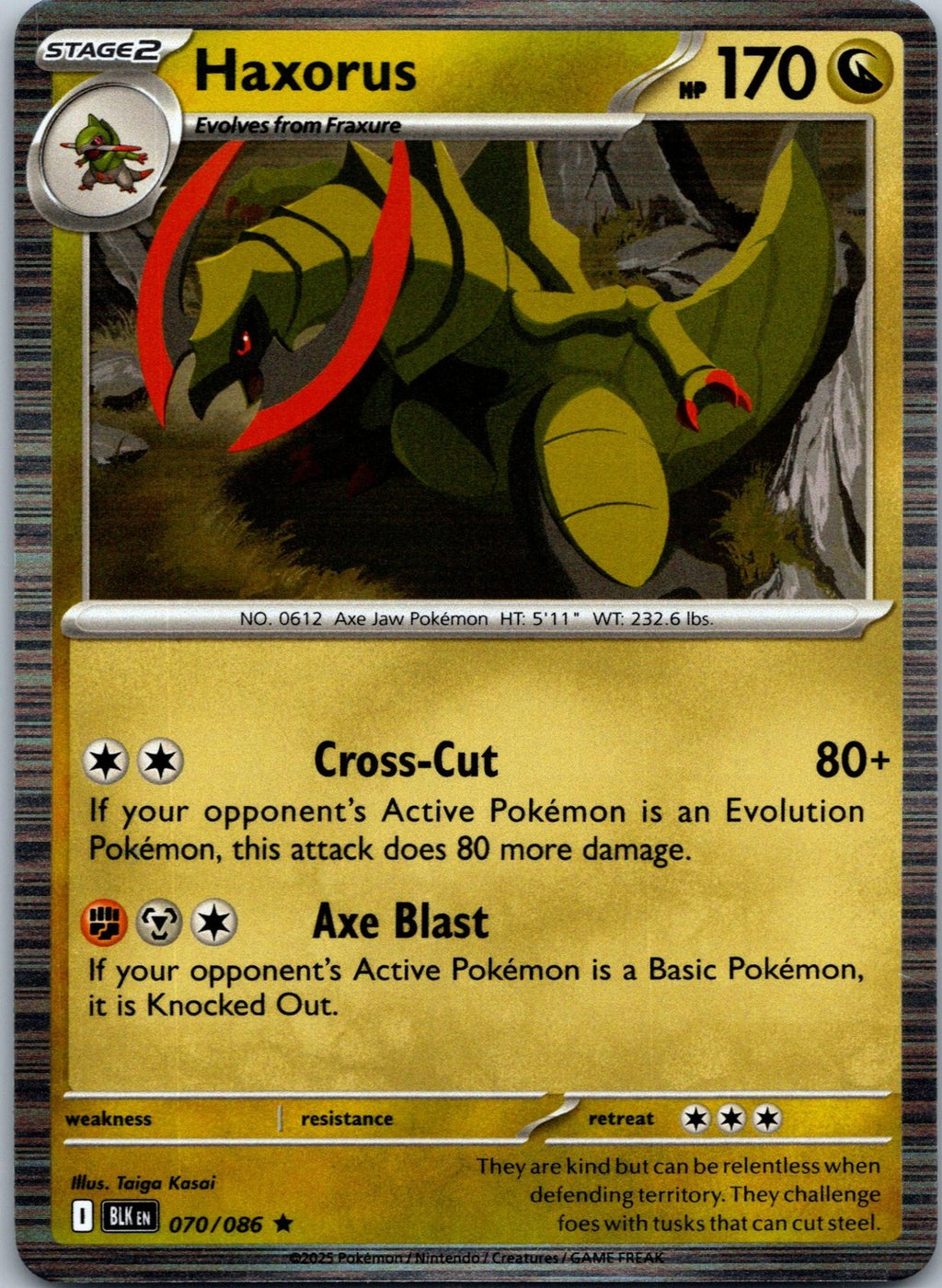 Haxorus 070/086 Rare Black Bolt Pokemon Near Mint