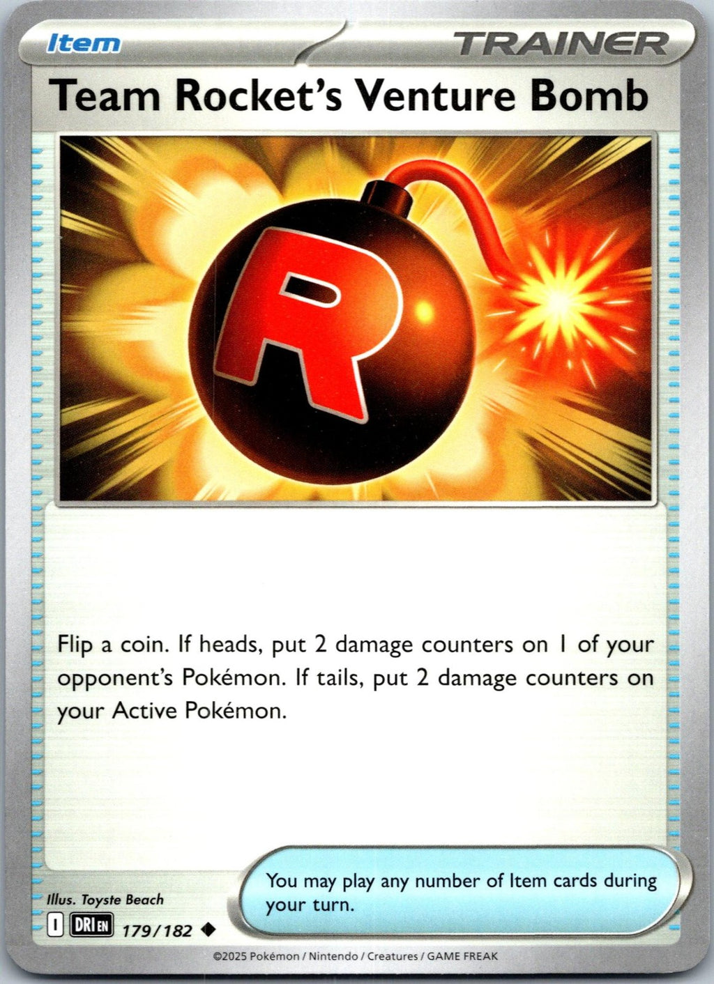 Team Rocket's Venture Bomb 179/182 Uncommon Destined Rivals Pokemon NM | HOKO