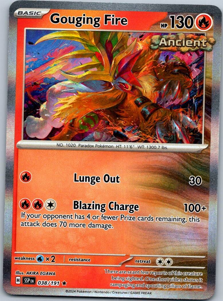 Gouging Fire 038/191 Rare Surging Sparks Pokemon Near Mint