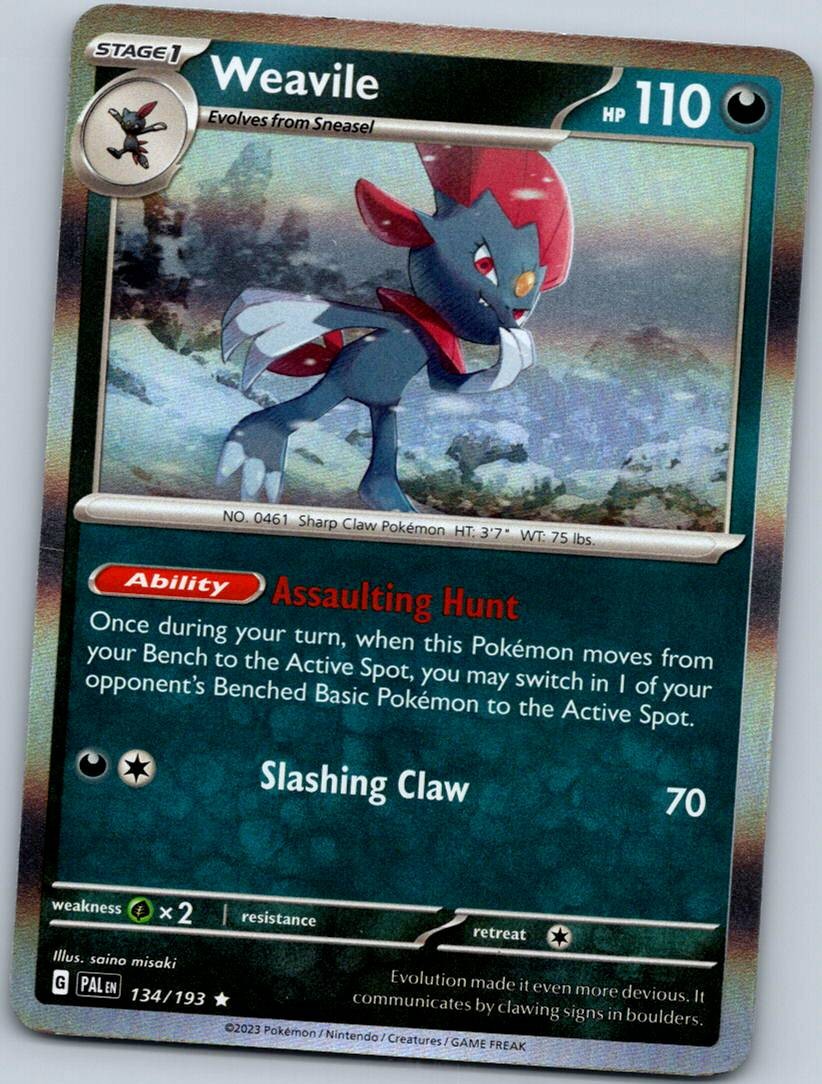 Weavile 134/193 Rare Paldea Evolved Pokemon Near Mint