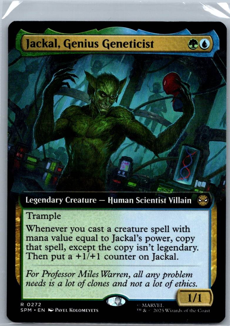 Jackal, Genius Geneticist (Extended Art) Spider-Man Magic: The Gathering NM