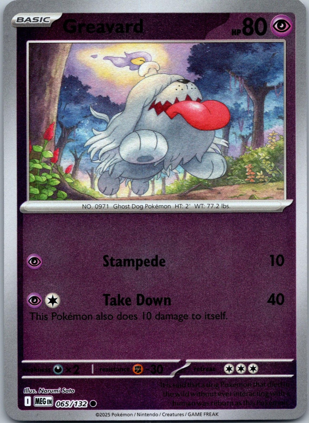 Greavard 065/132 Common Mega Evolution Pokemon Near Mint