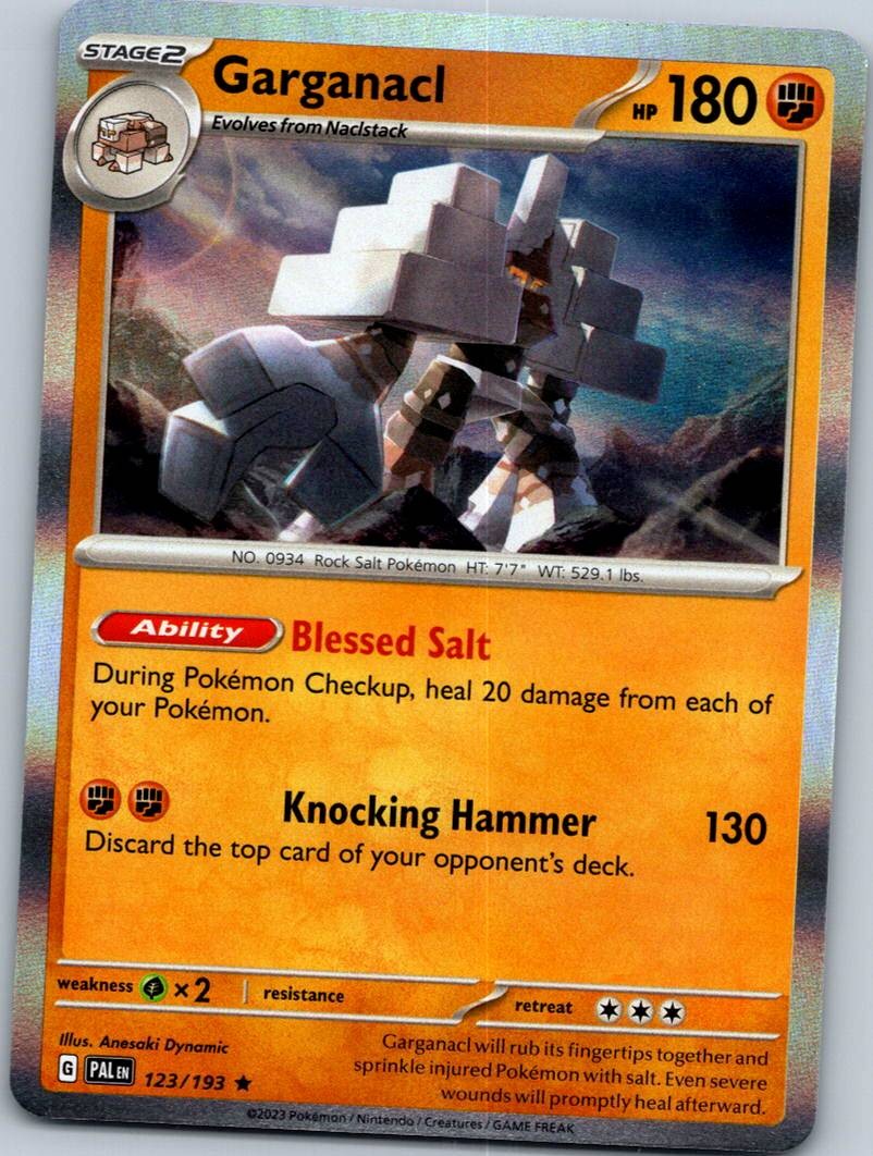 Garganacl 123/193 Rare Paldea Evolved Pokemon Near Mint
