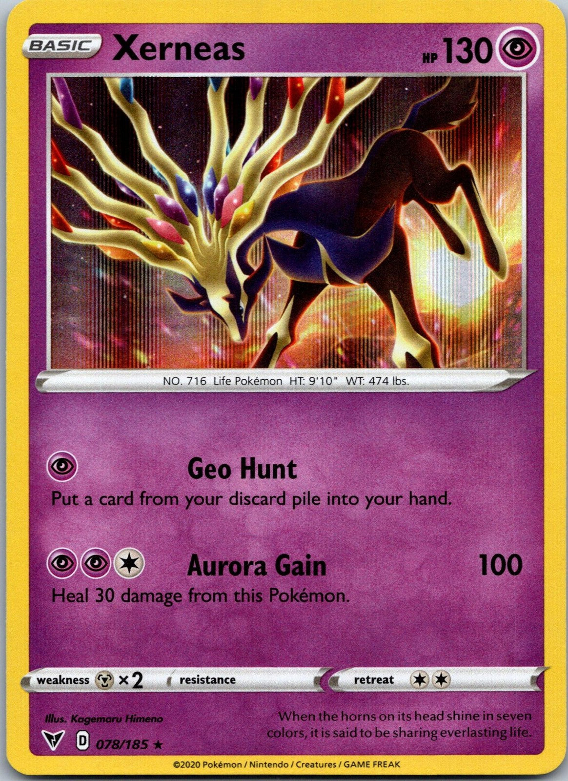 Xerneas 078/185 Holo Rare Vivid Voltage Pokemon Near Mint