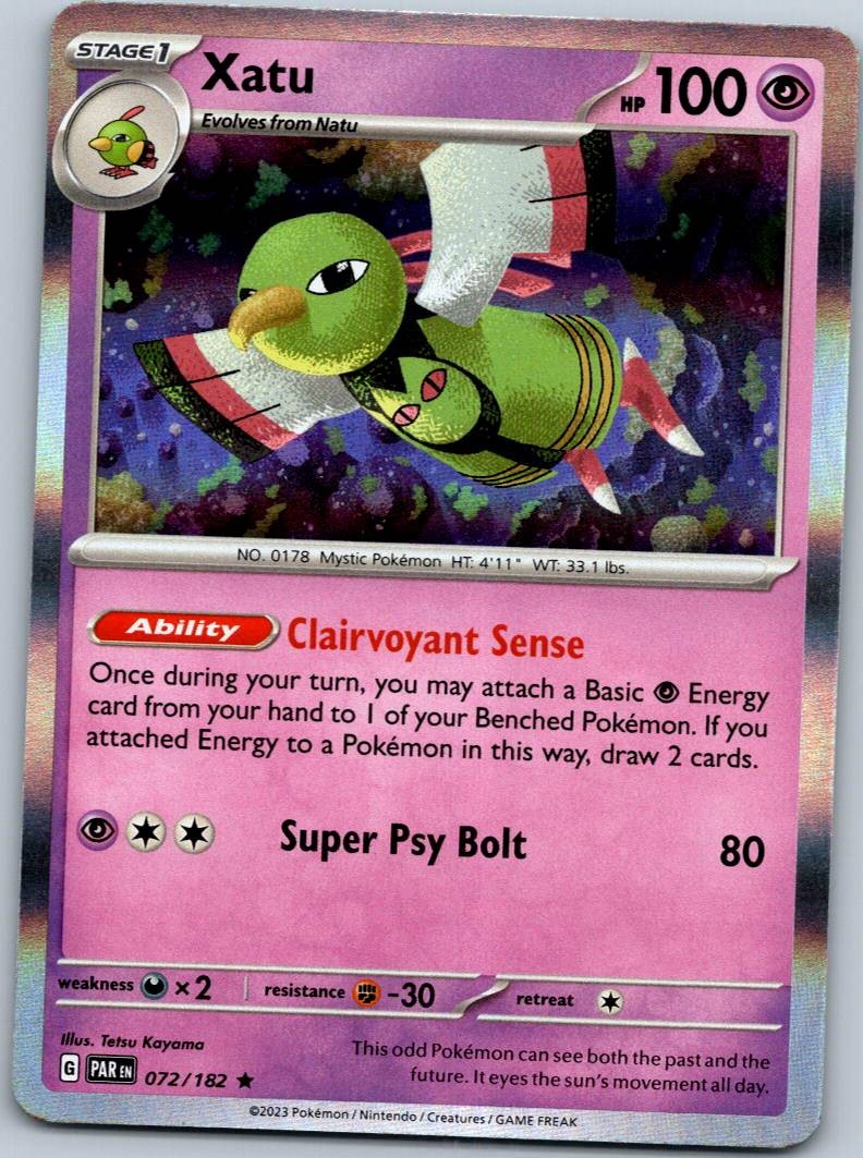 Xatu 072/182 Rare Paradox Rift Pokemon Near Mint