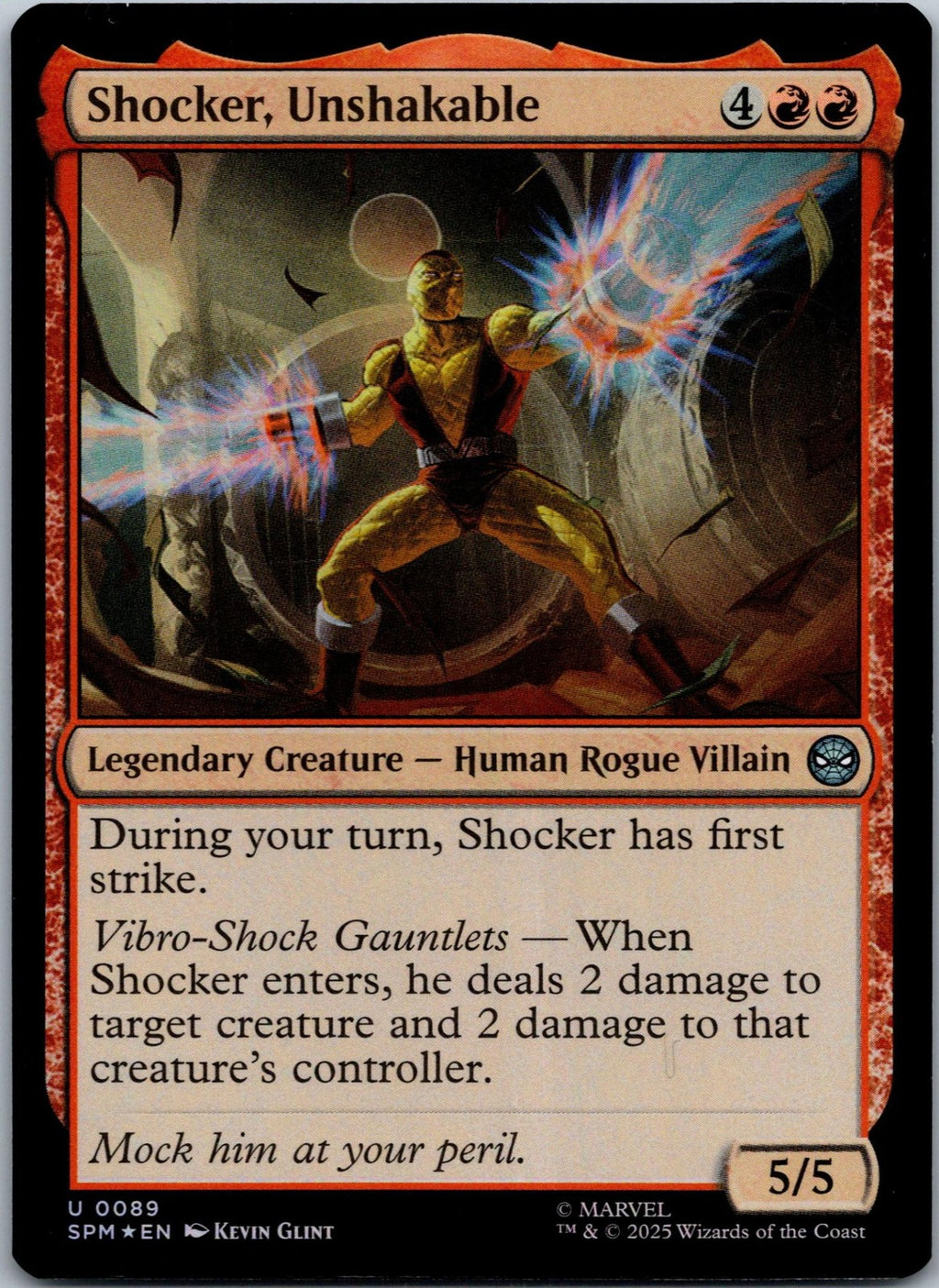 Shocker, Unshakable 89 Uncommon Marvel's Spider-Man Magic: The Gathering NM