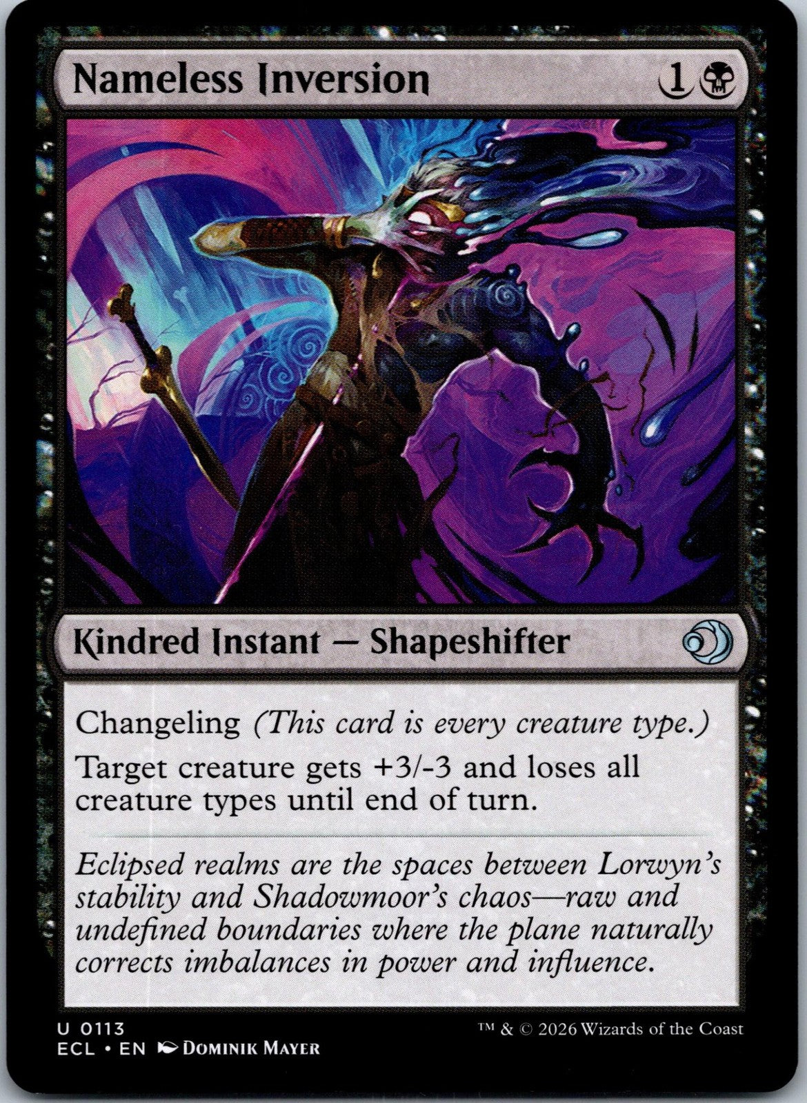Nameless Inversion 113 Uncommon Lorwyn Eclipsed Magic: The Gathering Near Mint