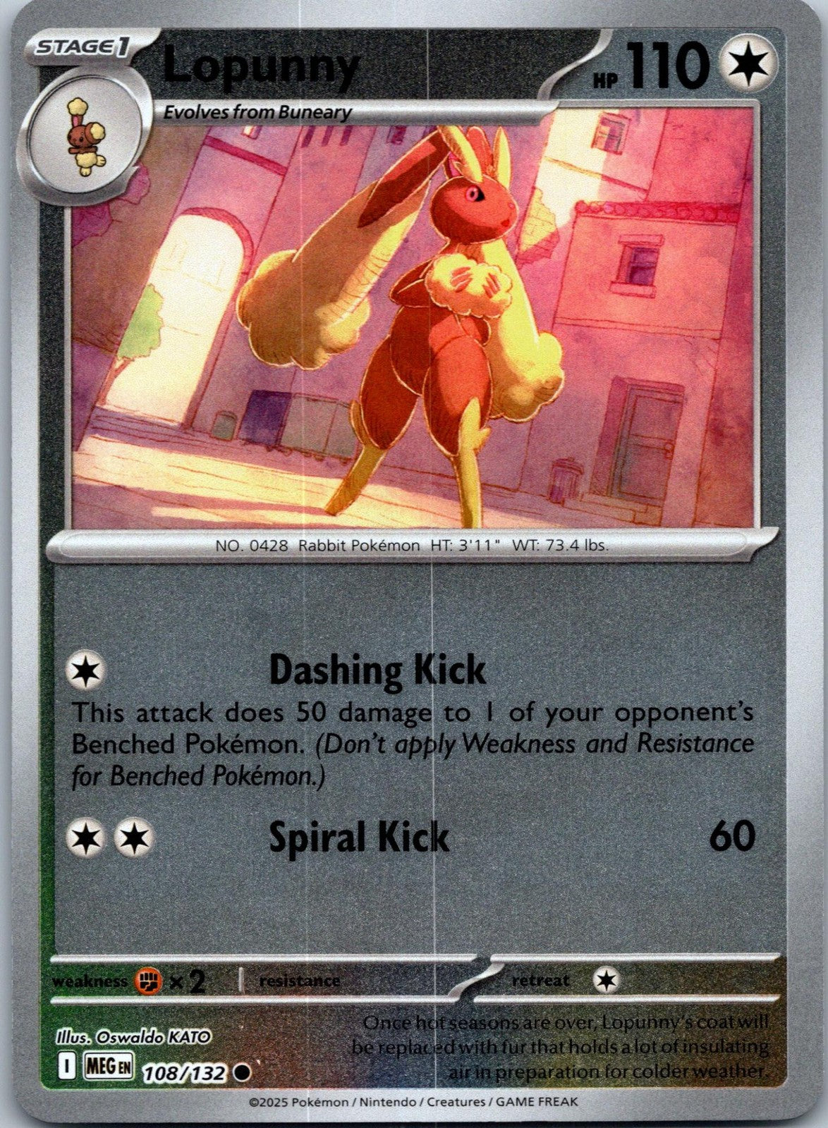 Lopunny 108/132 Common Mega Evolution Pokemon Near Mint