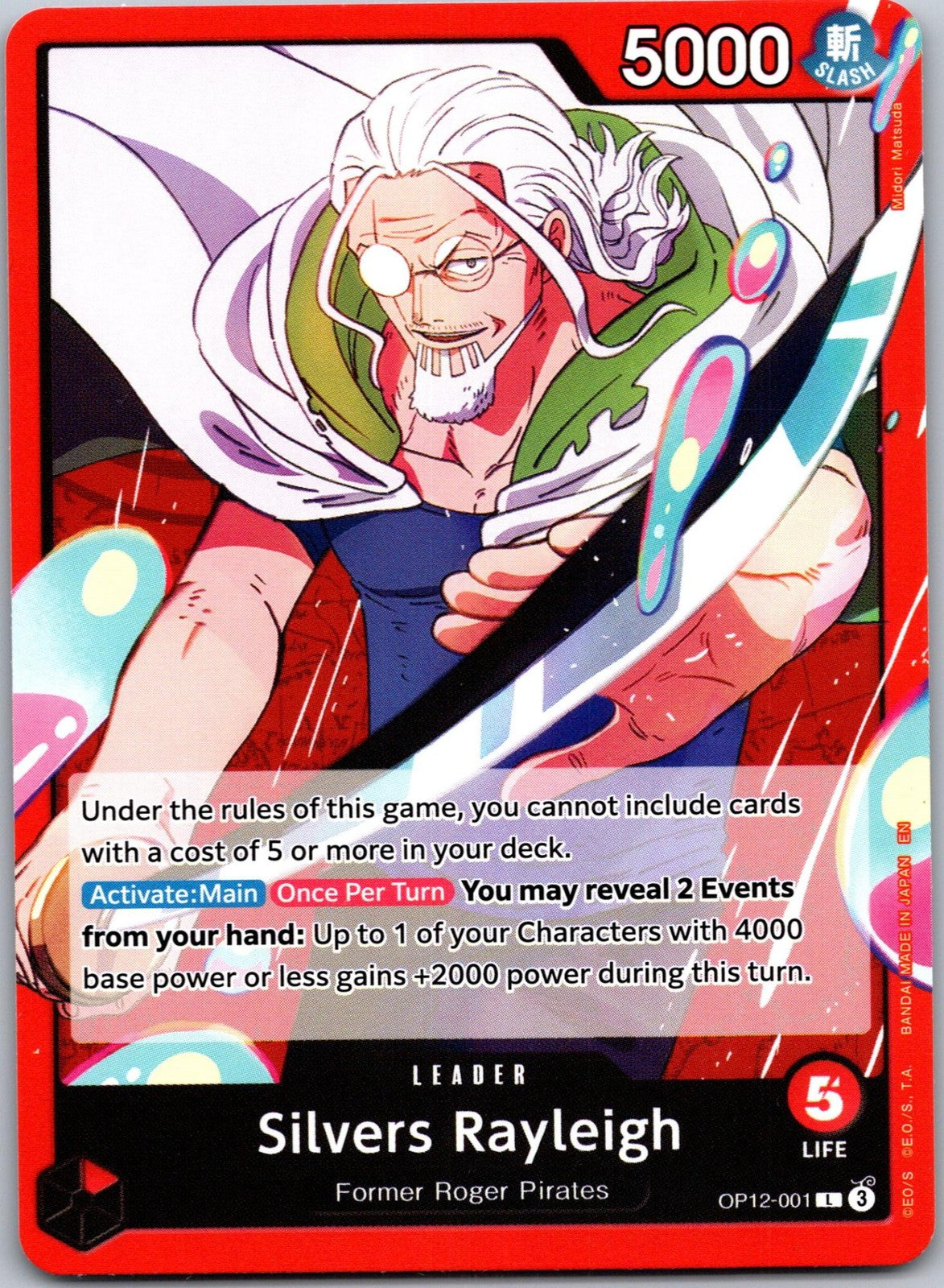 Silvers Rayleigh OP12-001 Leader Legacy of the Master One Piece Near Mint