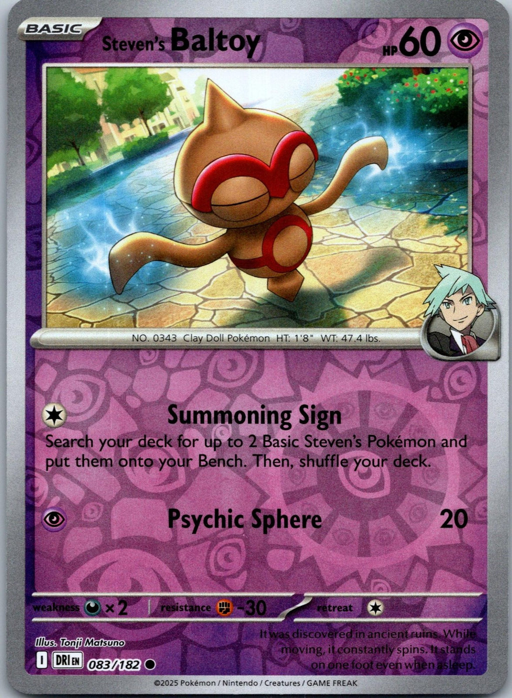 Steven's Baltoy 083/182 Common Destined Rivals Pokemon Near Mint