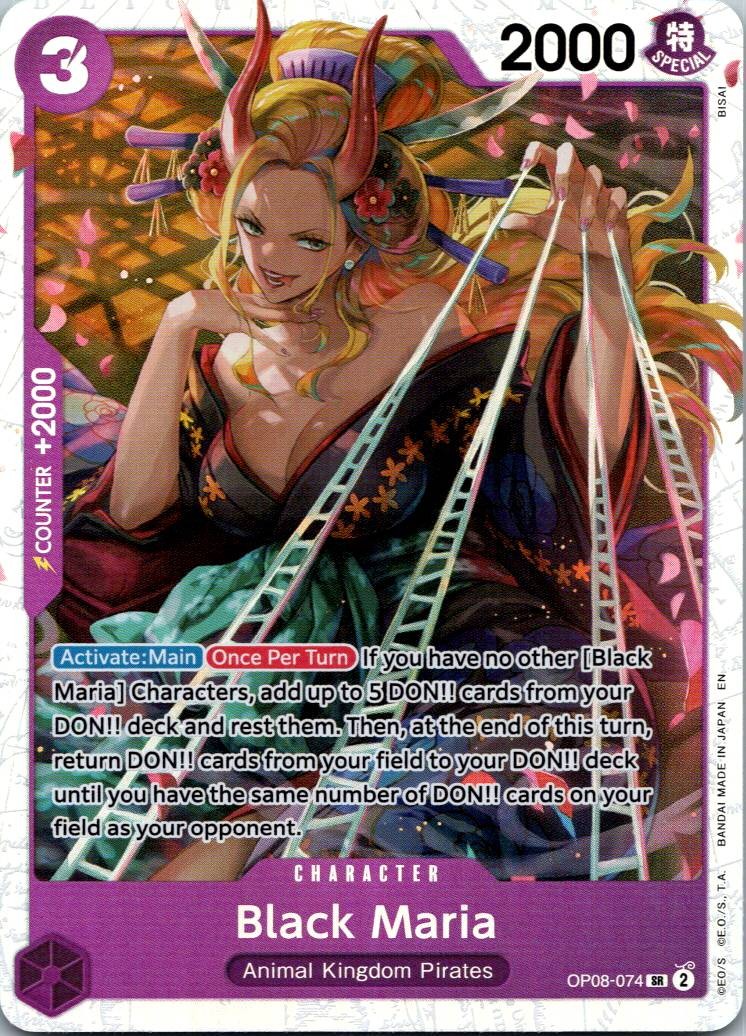 Black Maria OP08-074 Super Rare Two Legends One Piece Near Mint