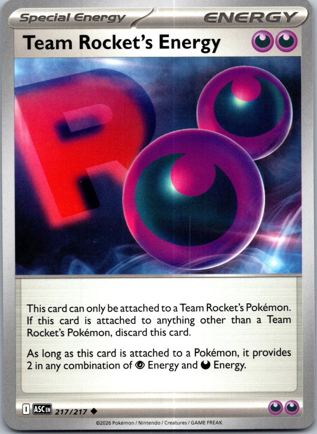 Team Rocket's Energy 217/217 Uncommon ME: Ascended Heroes Pokemon Near Mint