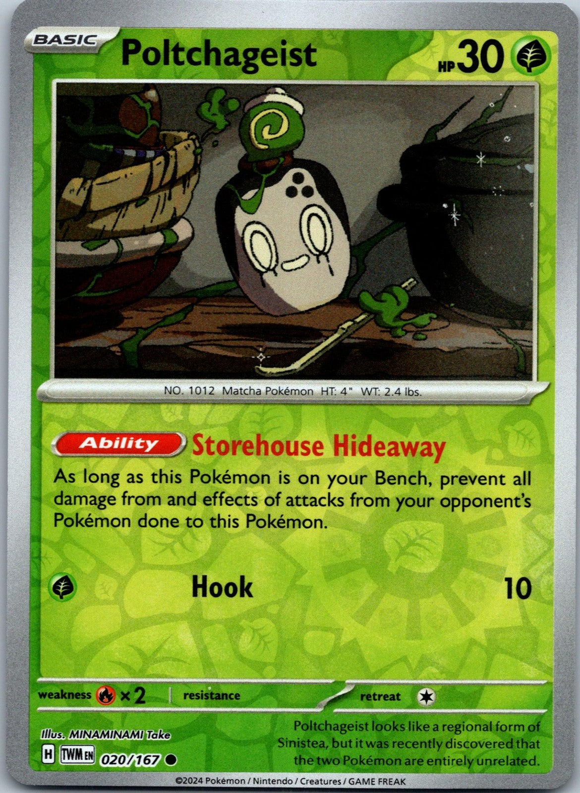 Poltchageist 020/167 Common Twilight Masquerade Pokemon Near Mint