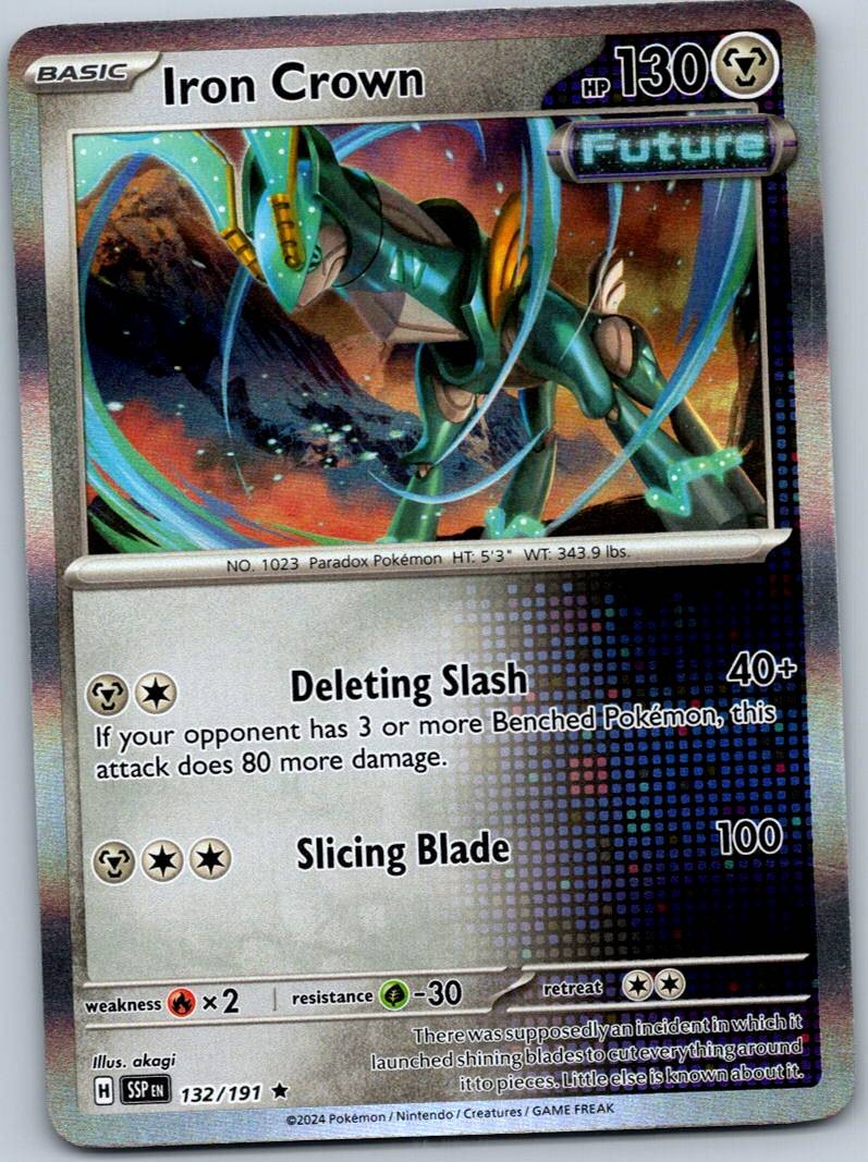 Iron Crown 132/191 Rare Surging Sparks Pokemon Near Mint