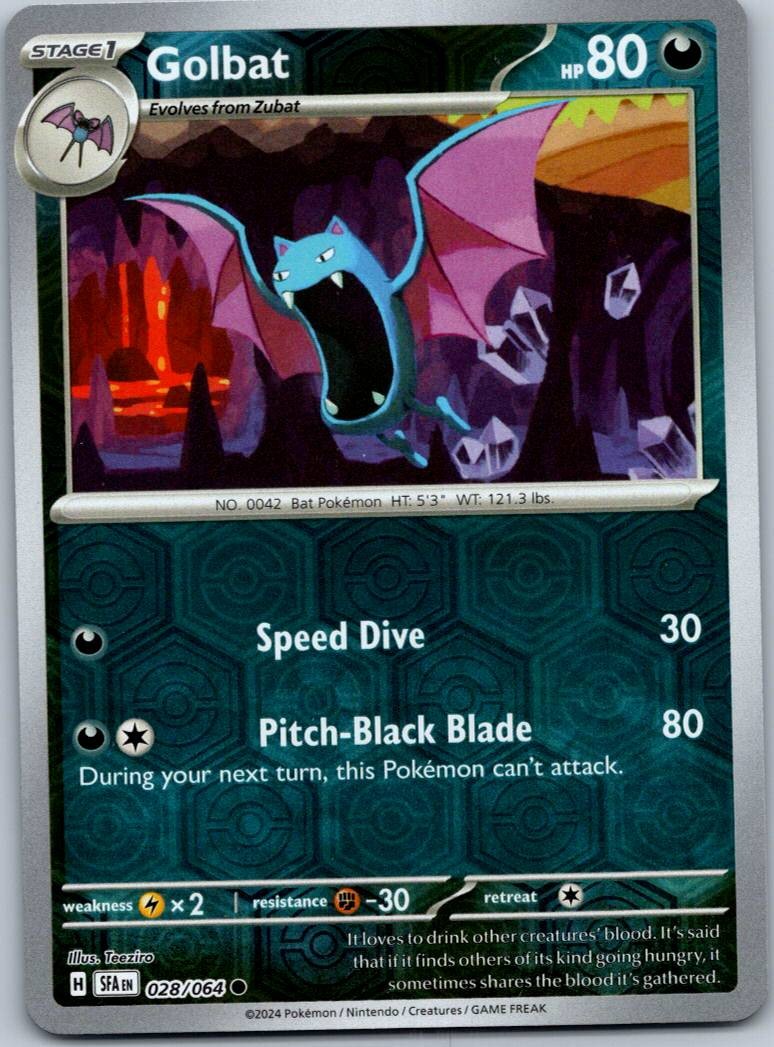 Golbat 028/064 Common Shrouded Fable Pokemon Reverse Holo Near Mint