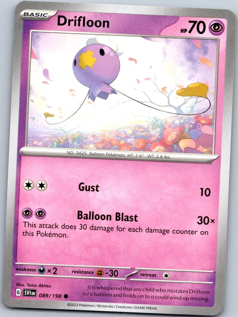Drifloon 089/198 Reverse Scarlet & Violet Pokemon Near Mint