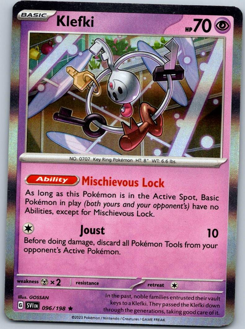 Klefki 096/198 Rare Scarlet & Violet Pokemon Near Mint