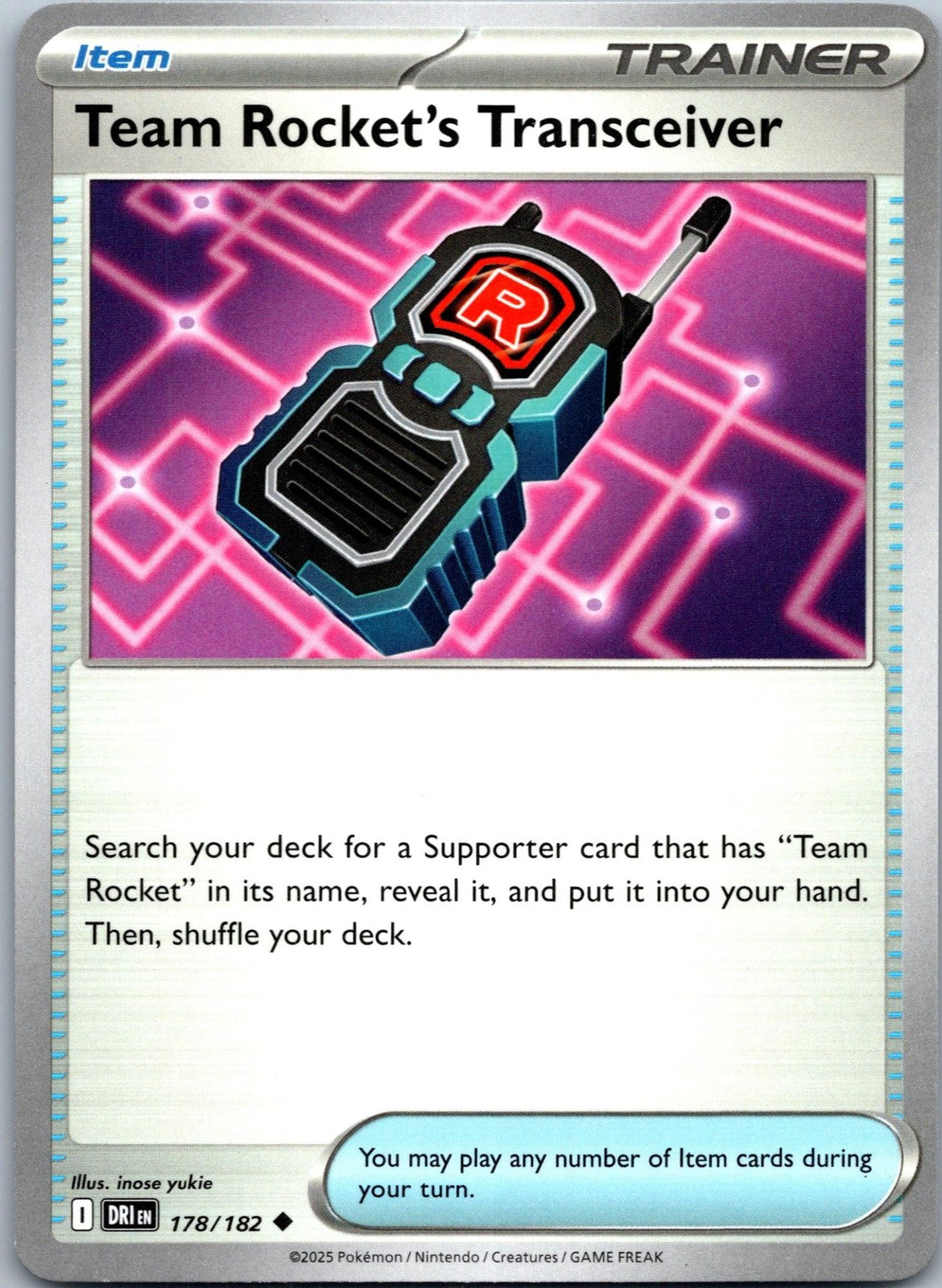 Team Rocket's Transceiver 178/182 Uncommon Destined Rivals Pokemon NM | HOKO