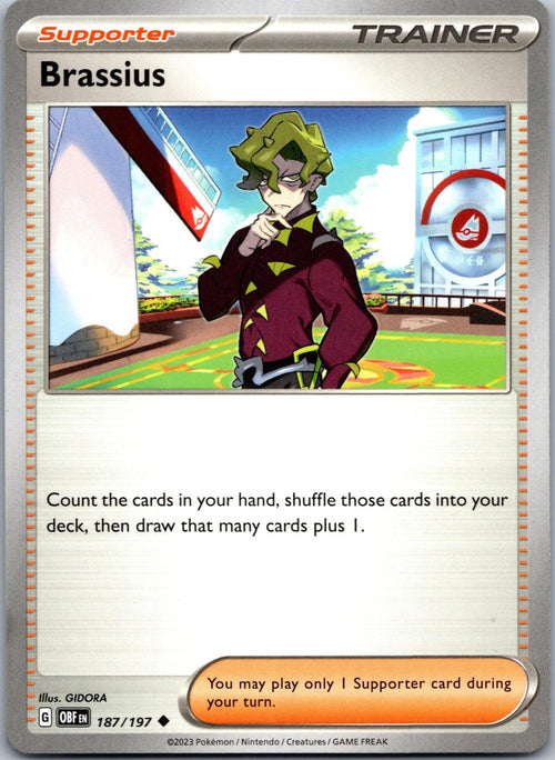 Brassius 187/197 Uncommon Obsidian Flames Pokemon Near Mint