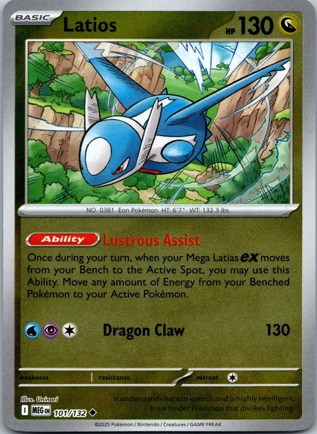 Latios 101/132 Uncommon Mega Evolution Pokemon Near Mint