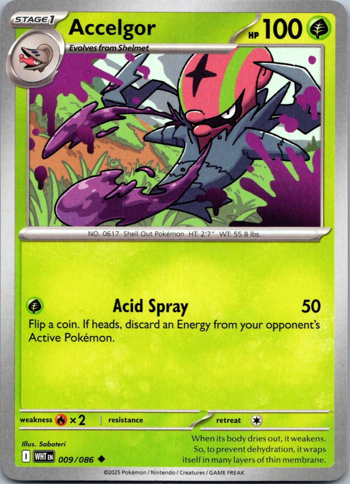 Accelgor 009/086 Uncommon White Flare Pokemon Near Mint