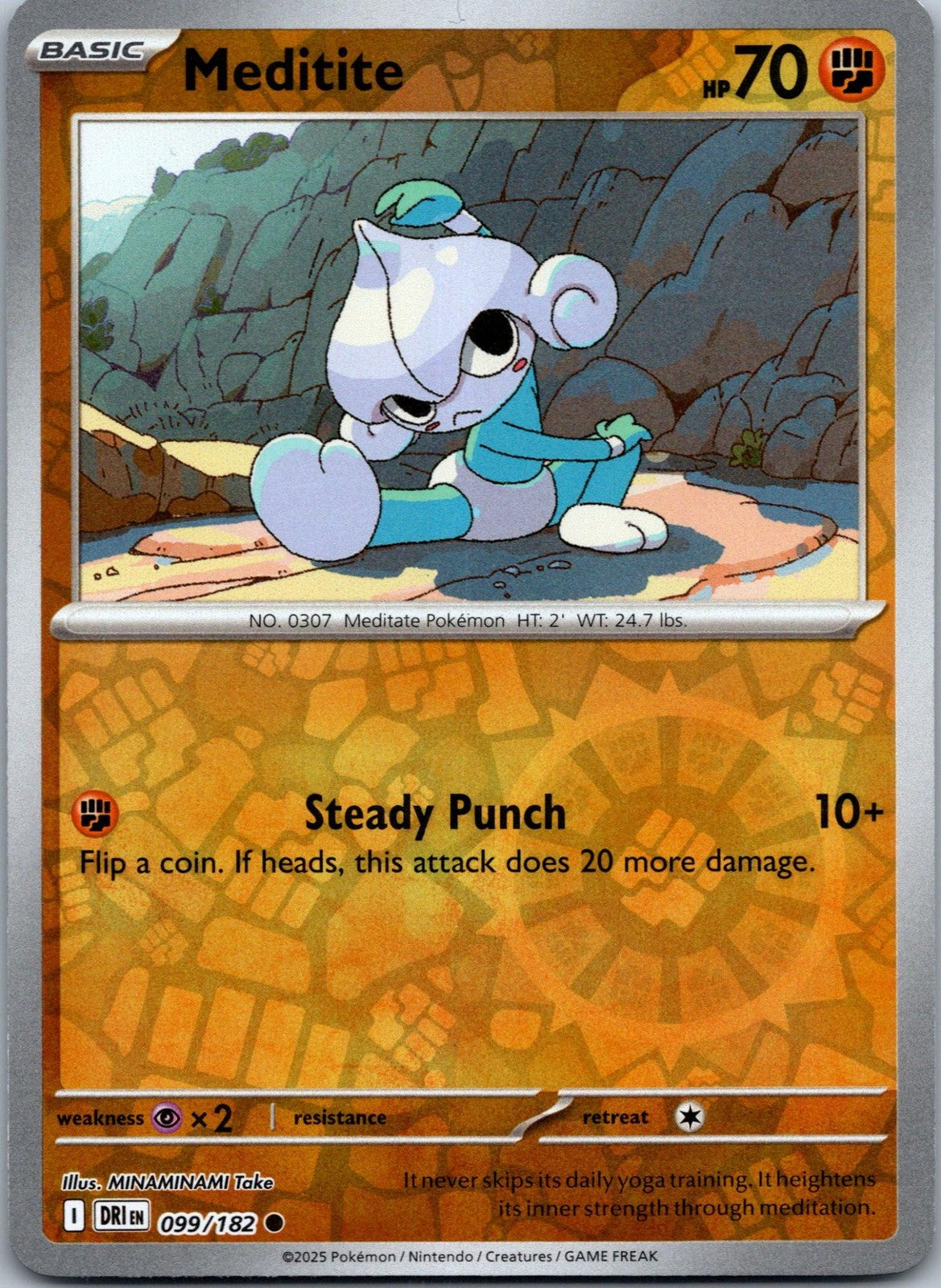 Meditite 099/182 Common Destined Rivals Pokemon Near Mint