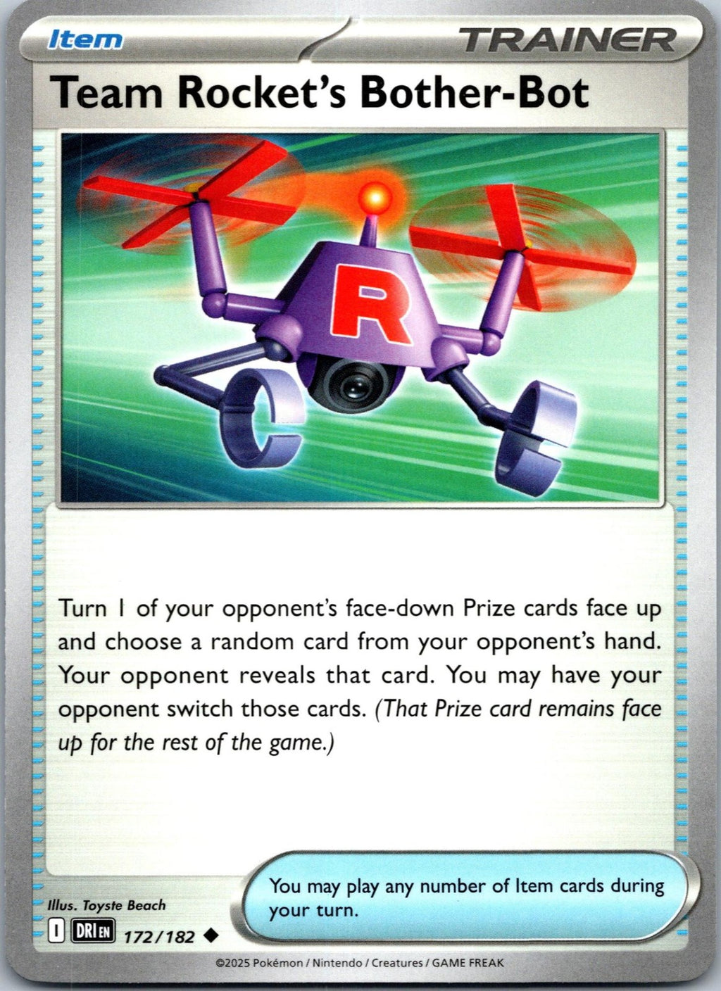 Team Rocket's Bother-Bot 172/182 Uncommon Destined Rivals Pokemon Near Mint