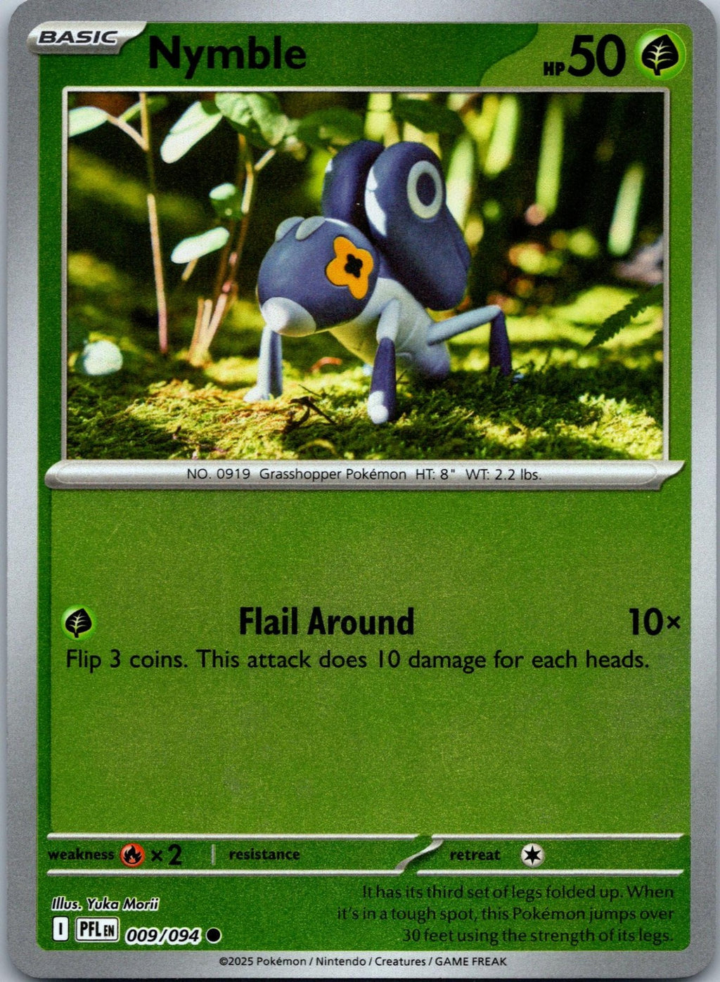 Nymble 009/094 Common Phantasmal Flames Pokemon Near Mint