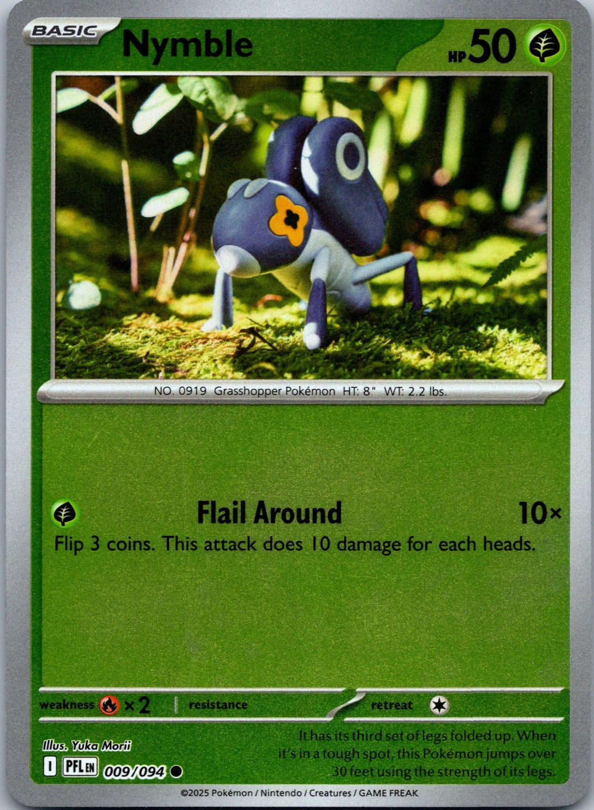 Nymble 009/094 Common Phantasmal Flames Pokemon Near Mint
