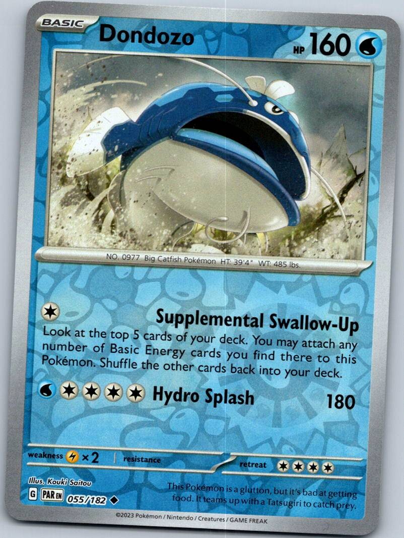 Dondozo 055/182 Uncommon Paradox Rift Pokemon Reverse Holo Near Mint