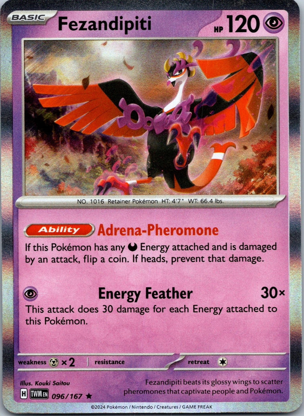 Fezandipiti 096/167 Rare Twilight Masquerade Pokemon Near Mint