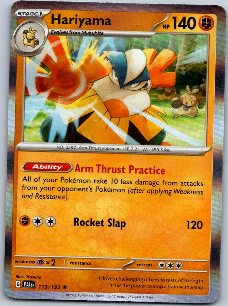 Hariyama 113/193 Rare Paldea Evolved Pokemon Near Mint