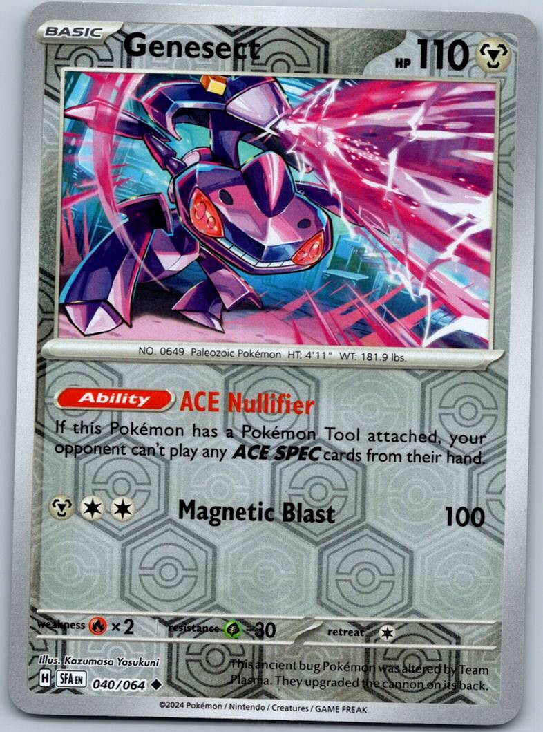 Genesect 040/064 Uncommon Shrouded Fable Pokemon Reverse Holo Near Mint