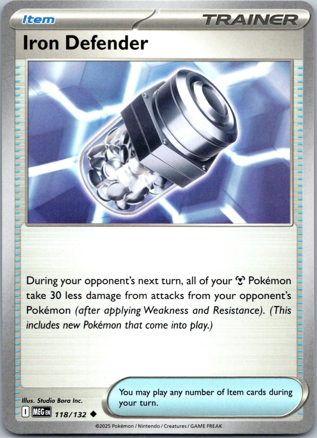 Iron Defender 118/132 Uncommon Mega Evolution Pokemon Near Mint