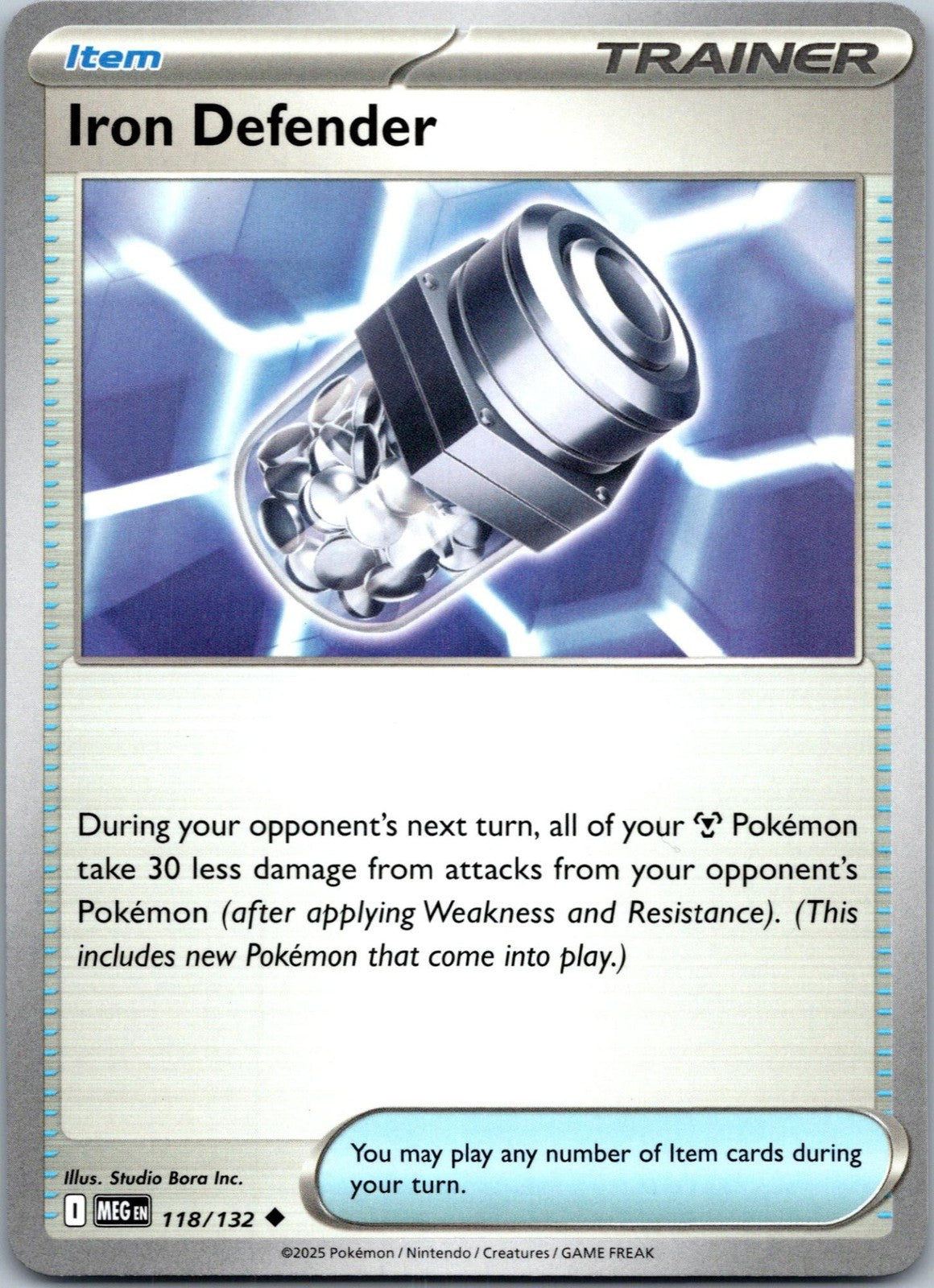 Iron Defender 118/132 Uncommon Mega Evolution Pokemon Near Mint