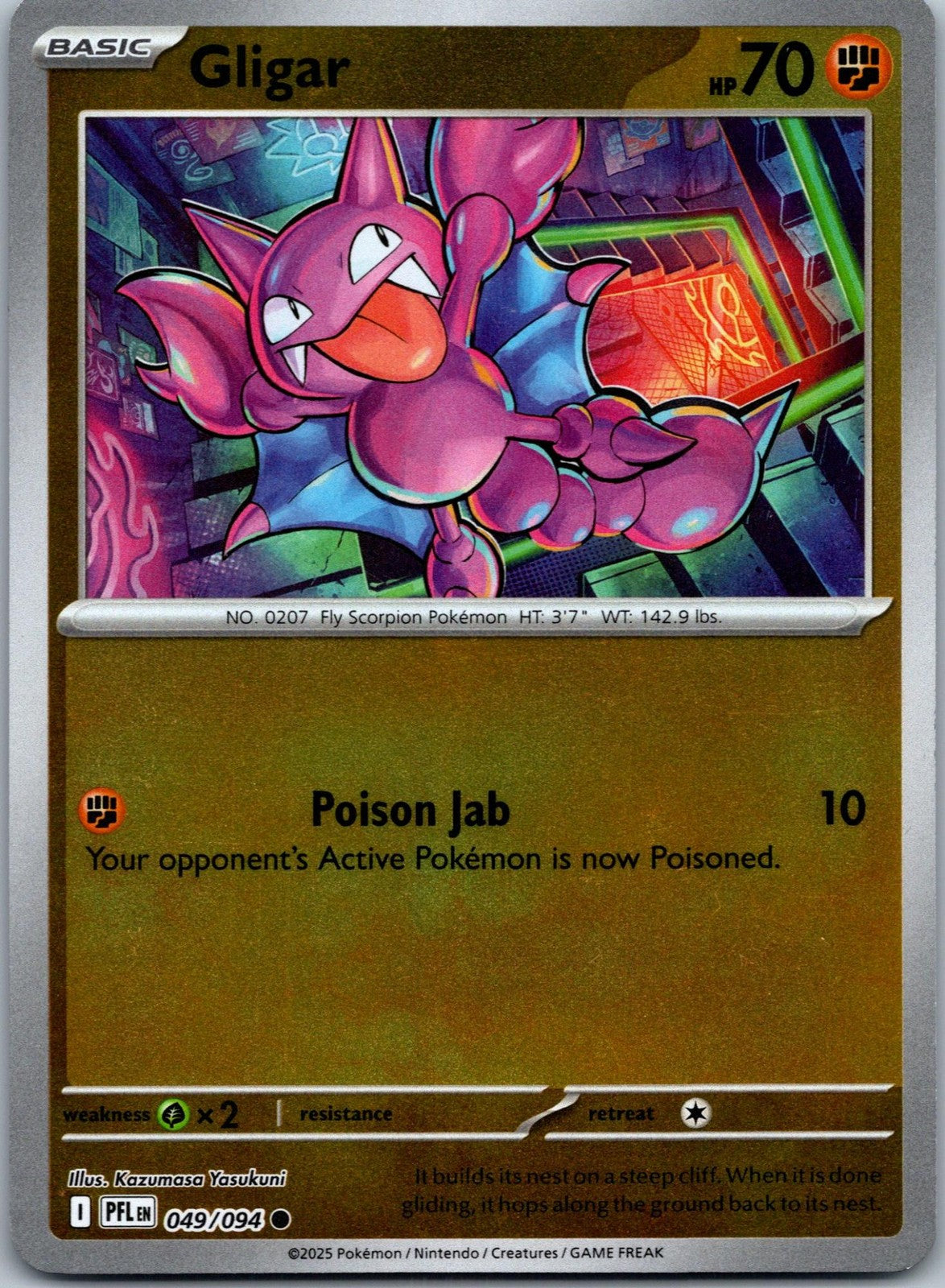 Gligar 049/094 Common Phantasmal Flames Pokemon Near Mint