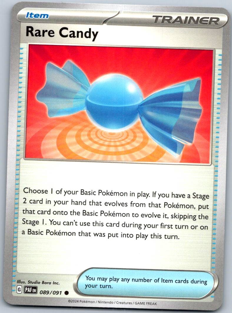 Rare Candy 089/091 Common Paldean Fates Pokemon Near Mint