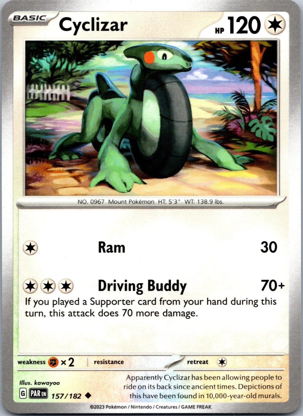 Cyclizar 157/182 Uncommon Paradox Rift Pokemon Near Mint