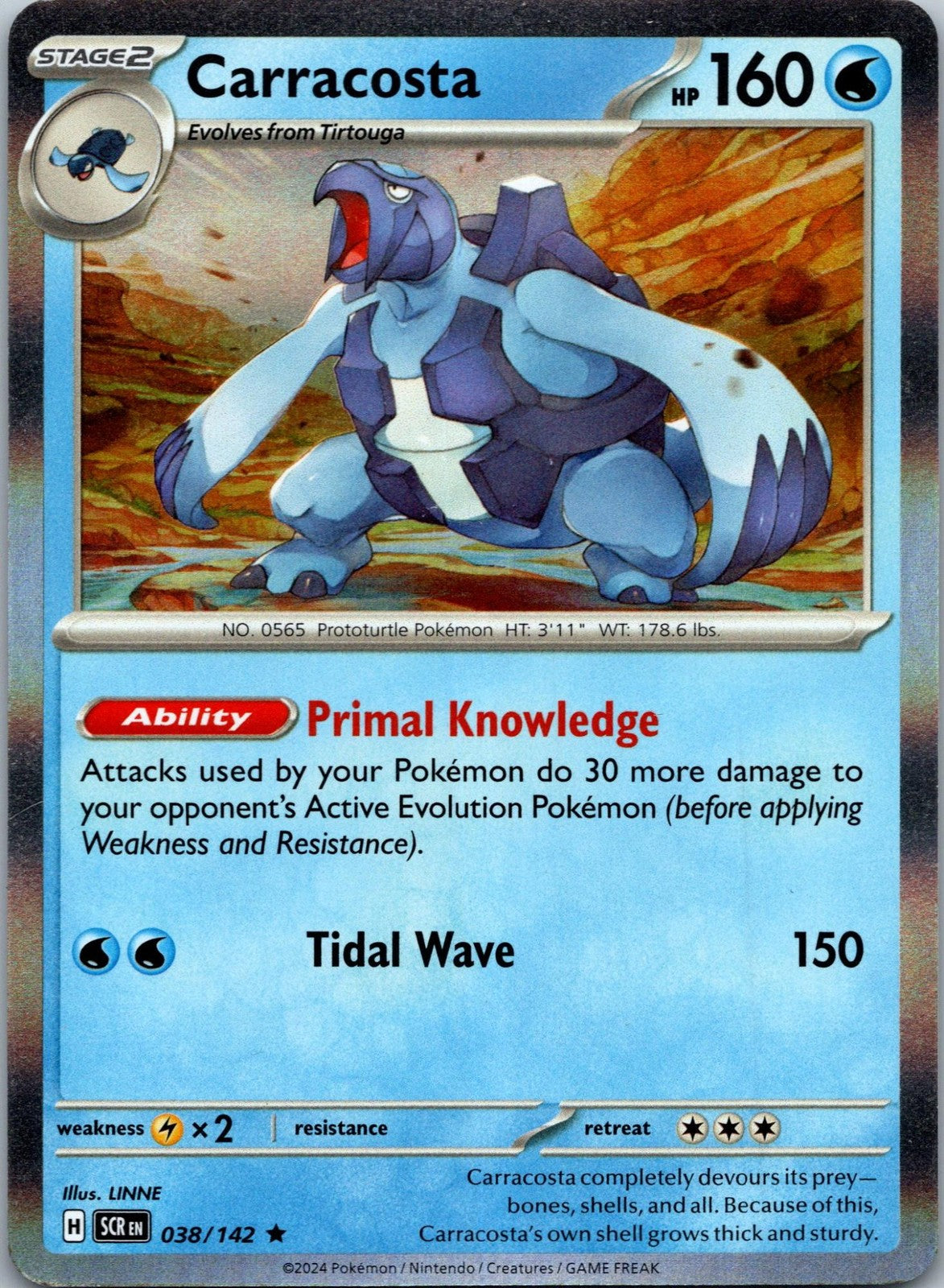 Carracosta 38/142 Rare Stellar Crown Pokemon Near Mint