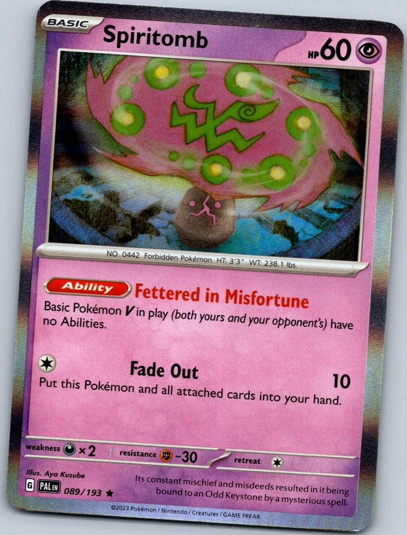 Spiritomb 089/193 Rare Paldea Evolved Pokemon Near Mint
