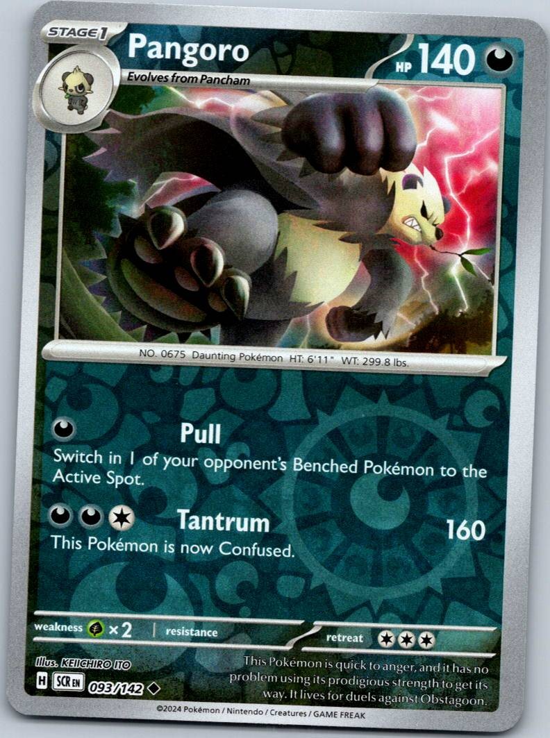 Pangoro 93/142 Uncommon Stellar Crown Pokemon Reverse Holo Near Mint