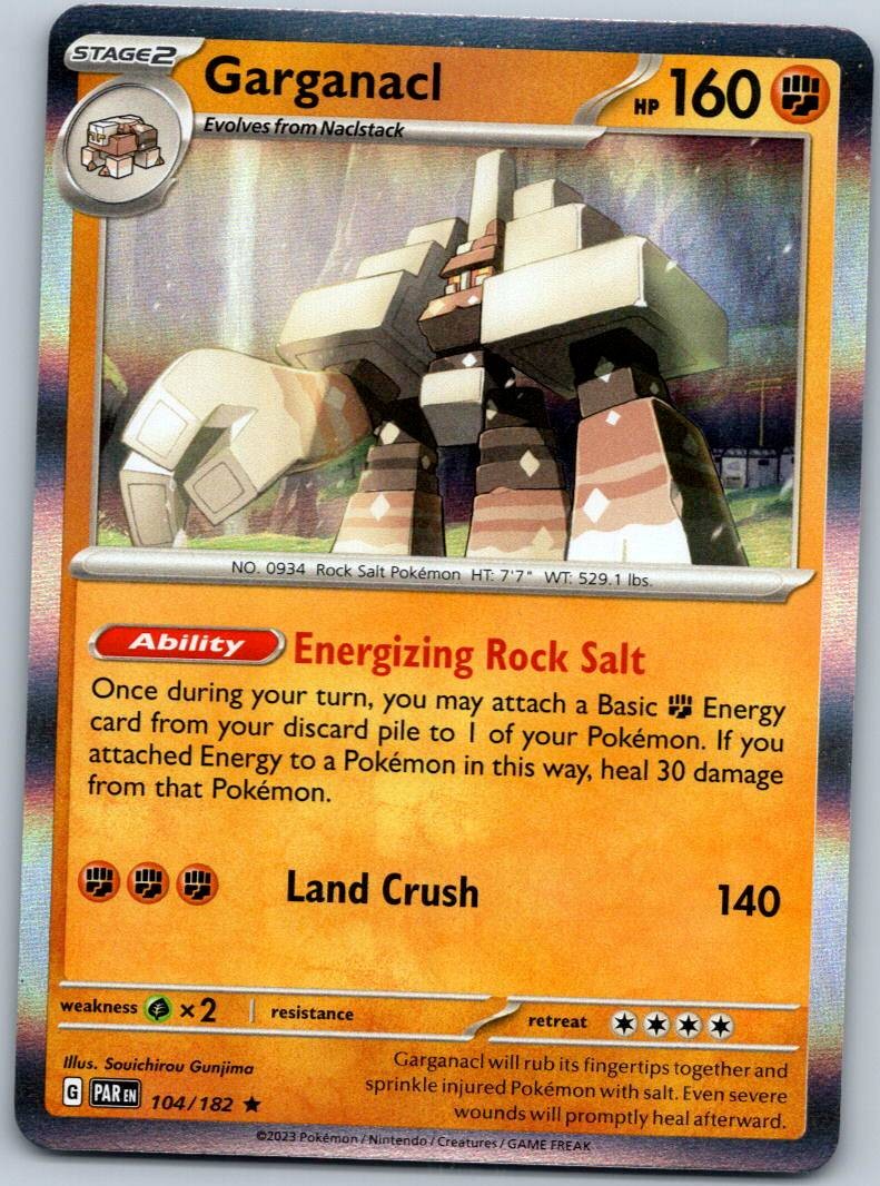 Garganacl 104/182 Rare Paradox Rift Pokemon Near Mint