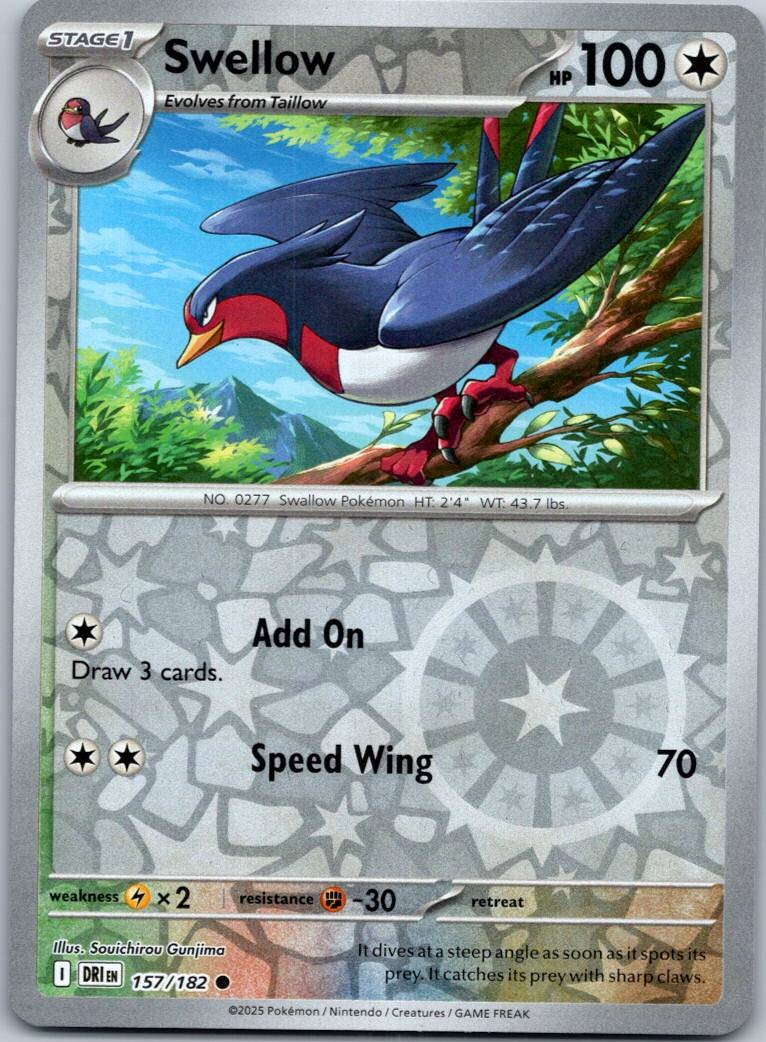 Swellow 157/182 Common Destined Rivals Pokemon Near Mint