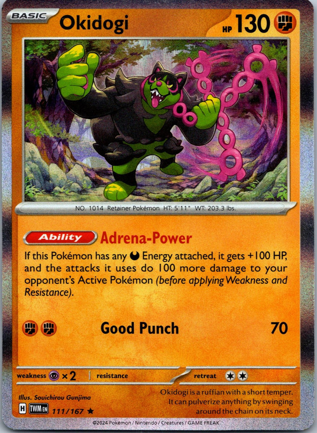 Okidogi 111/167 Rare Twilight Masquerade Pokemon Near Mint