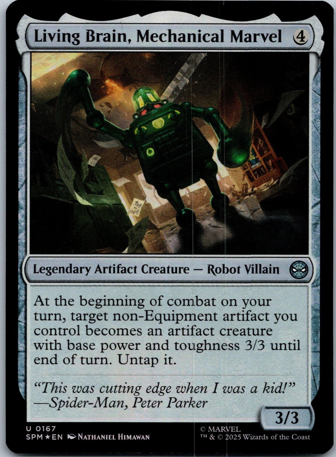 Living Brain, Mechanical Marvel 167 Marvel's Spider-Man Magic: The Gathering NM