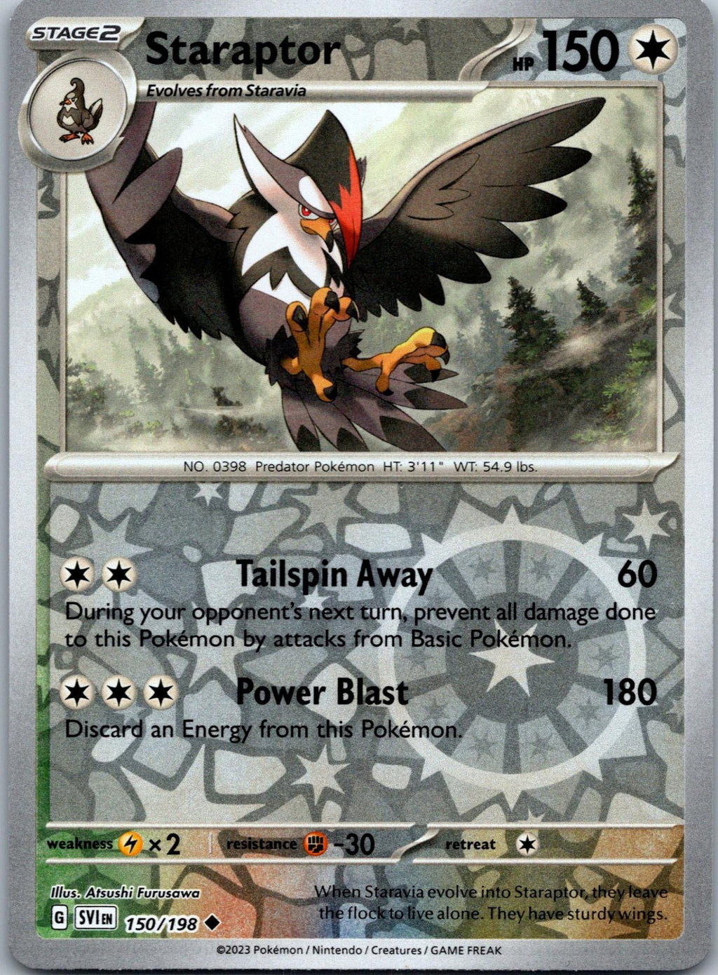 Staraptor 150/198 Uncommon Scarlet & Violet Pokemon Near Mint