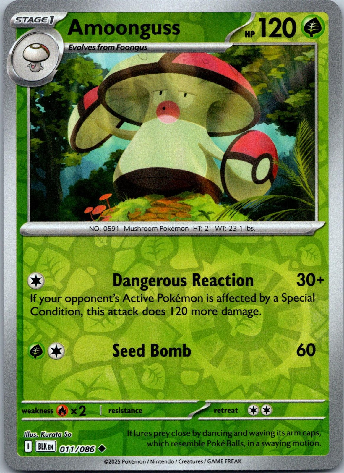 Amoonguss 011/086 Uncommon Black Bolt Pokemon Near Mint