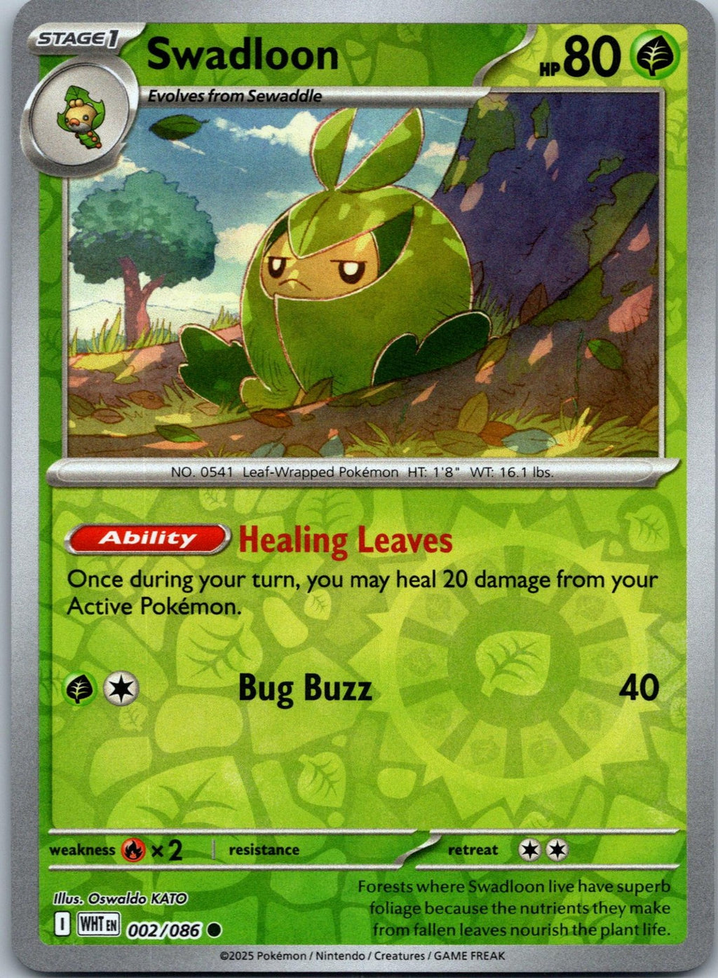 Swadloon 002/086 Common White Flare Pokemon Near Mint